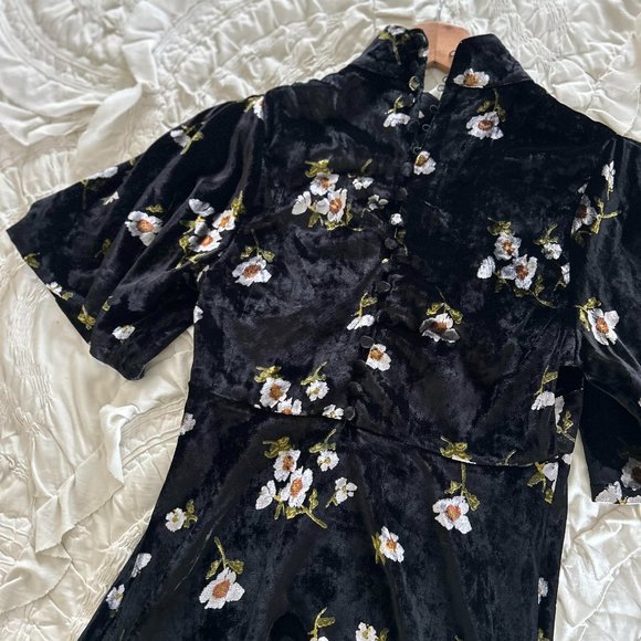 New Free People Be My Baby Velvet Mini Dress - Picture 1 of 4